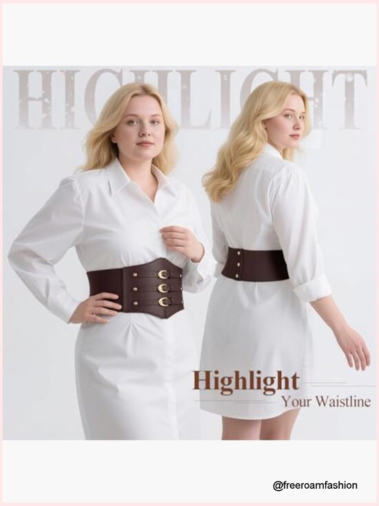 Wide Elastic Corset Belt with Gold Buckle for Daily Cosplay Halloween main image 5